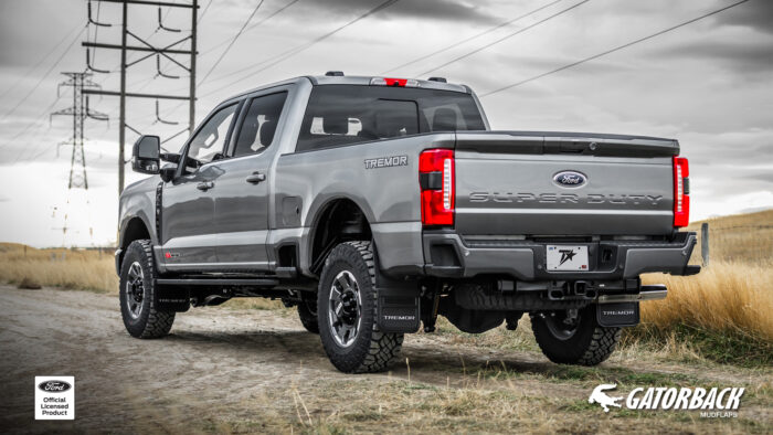 Truck Hardware Gatorback CN Tremor Logo Mud Flaps - Grey/Black/AL (Front & Rear) FORD 23-25 F250/F350 Tremor - Image 4